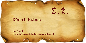 Dósai Kabos névjegykártya