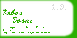 kabos dosai business card